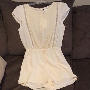 Cream lace romper